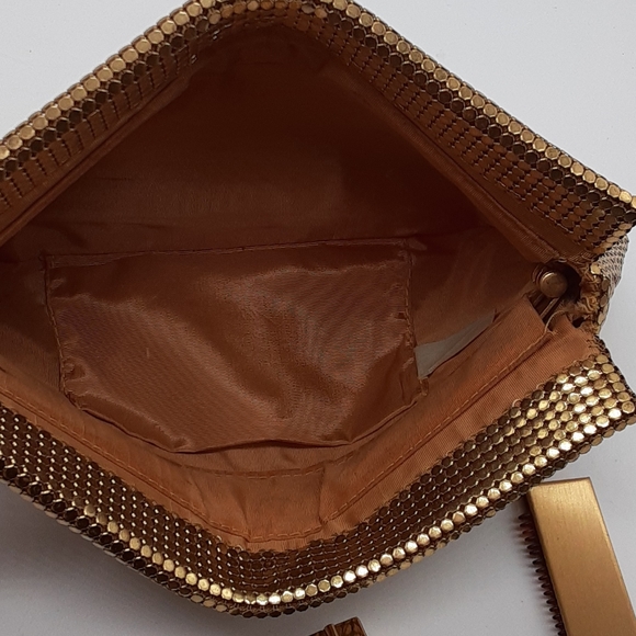 WHITING DAVIS Vintage Golden Mesh Clutch Purse + Matching Accessories celluloid - Picture 5 of 6